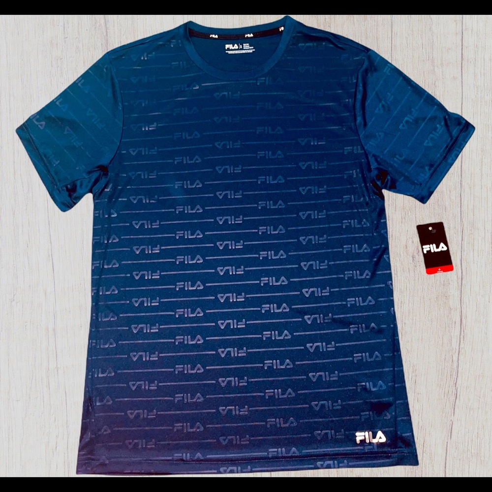Fila Men’s Performance Core T-Shirt Dark Blue Fila All Over BRAND NEW